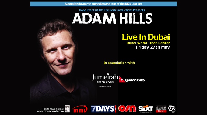 Win a pair of Adam Hills tickets in Dubai
