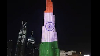 Burj Khalifa Shows Support Towards India