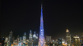 Burj Khalifa Lit Up To Mark The Reopening Of Mosques
