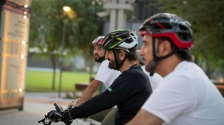 His Highness Sheikh Mohammed Goes On The Expo 2020 Bike Tour