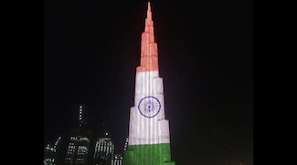 Burj Khalifa Lit Up In The Tricolor Of Indian Flag