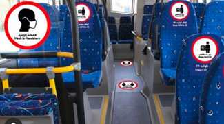 Dubai Metro Restarts With New Stickers Giving Safety Advices To Contain The Spread of COVID-19