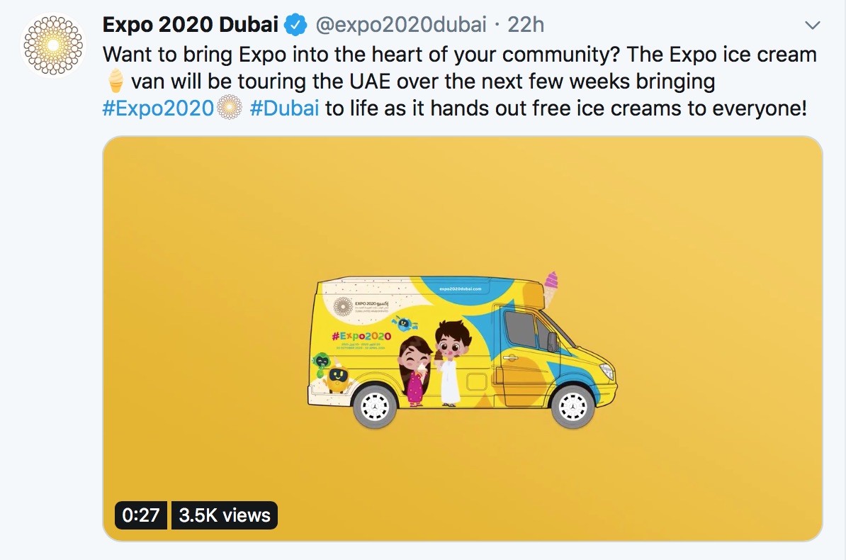 Free Ice Creams From Expo 2020 Van