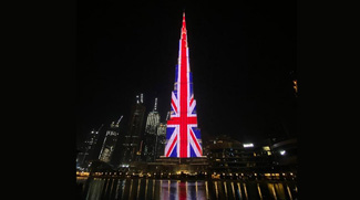 Burj Khalifa Displays The Union Jack From Top To Bottom