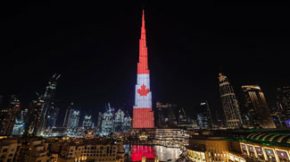 Burj Khalifa Turns Red And White