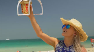 Drone delivers Costa coffee to customers on Kite Beach
