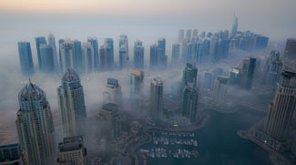 Flights Delayed As Thick Fog Covers The City