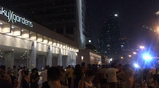 Smoke at Sky Gardens, DIFC, but no fire